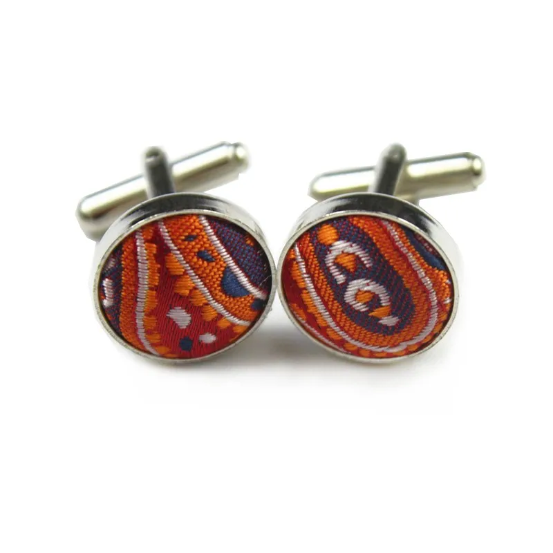 RBOCOTT 8cm Silk Jacquard Woven Mens Plaid Tie Red Paisley Tie Hanky Cufflinks Set Classic Brown Neck Ties For Wedding Business 35