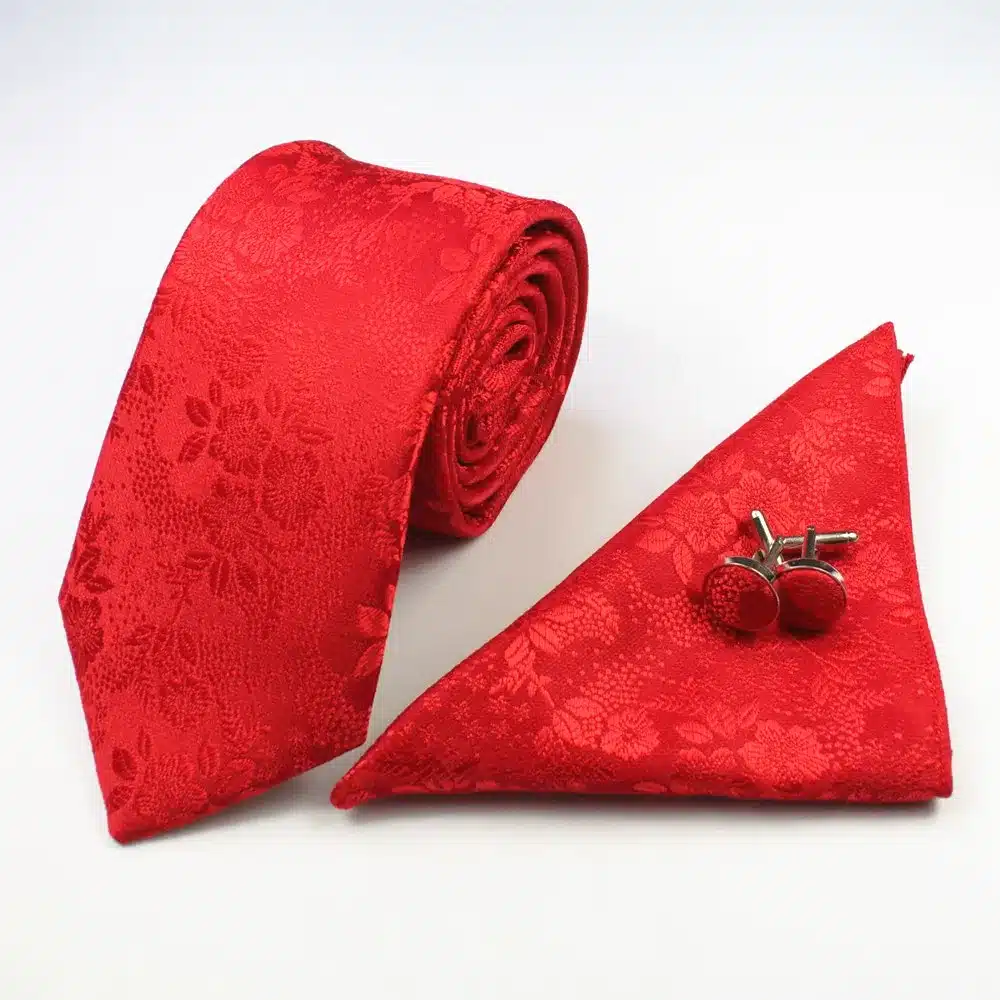 GUSLESON Men Tie Floral 100% Silk Jacquard Woven Necktie Gravata Corbatas Hanky Cufflinks Tie Set for Men Formal Wedding Party 22