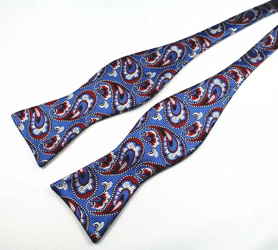 RBOCOTT Paisley Floral 100% Silk Jacquard Woven Bow Ties And Handkerchief Set Self Bowtie Hanky Set For Wedding Party 15