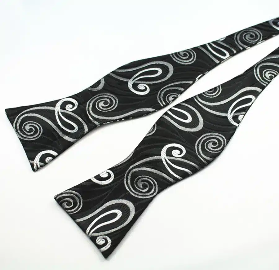 RBOCOTT Paisley Floral 100% Silk Jacquard Woven Bow Ties And Handkerchief Set Self Bowtie Hanky Set For Wedding Party 25