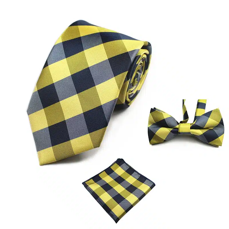GUSLESON Fashion Wedding Floral Necktie & Pocket Square Towel & Bow Tie Set Mens Suit Papillon Corbatas Handkerchief Tie gravata 19