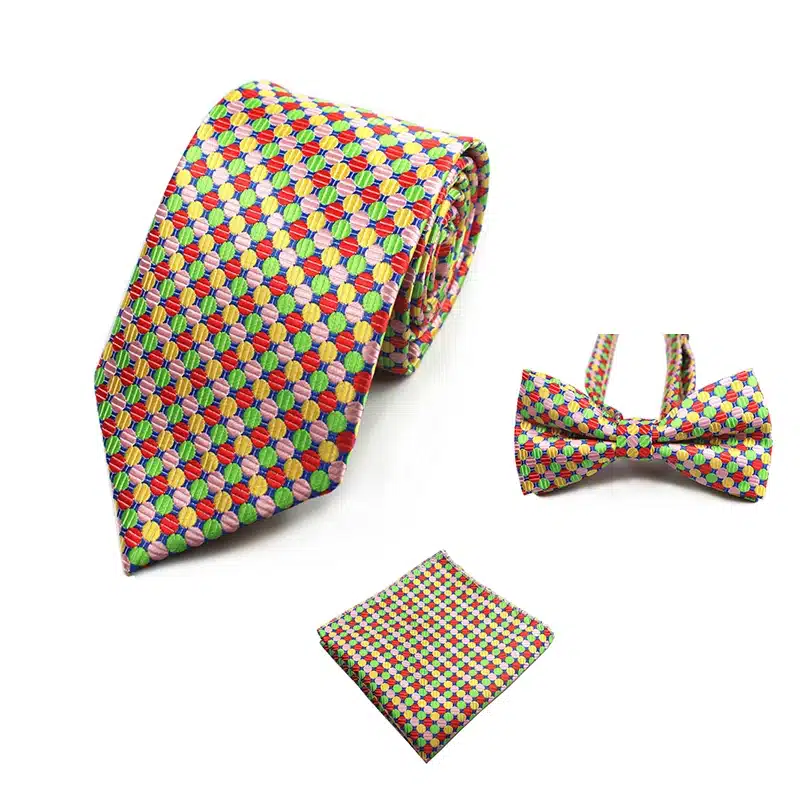 GUSLESON Fashion Wedding Floral Necktie & Pocket Square Towel & Bow Tie Set Mens Suit Papillon Corbatas Handkerchief Tie gravata 24