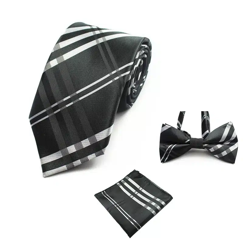 GUSLESON Fashion Wedding Floral Necktie & Pocket Square Towel & Bow Tie Set Mens Suit Papillon Corbatas Handkerchief Tie gravata 26
