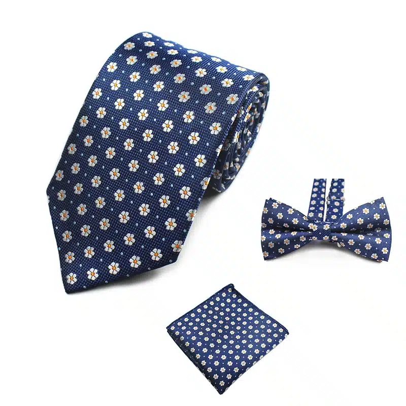 GUSLESON Fashion Wedding Floral Necktie & Pocket Square Towel & Bow Tie Set Mens Suit Papillon Corbatas Handkerchief Tie gravata 28