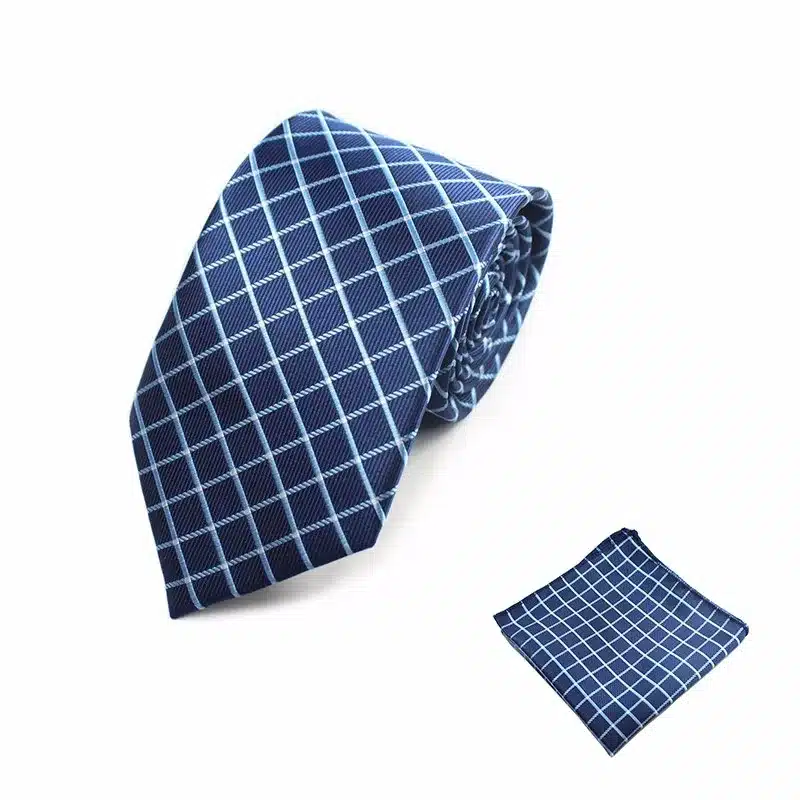 New Design Gents Necktie Plaid Paisley 100% Silk Jacquard Tie Hanky Set Business Wedding Party Ties For Men Free Shipping 18