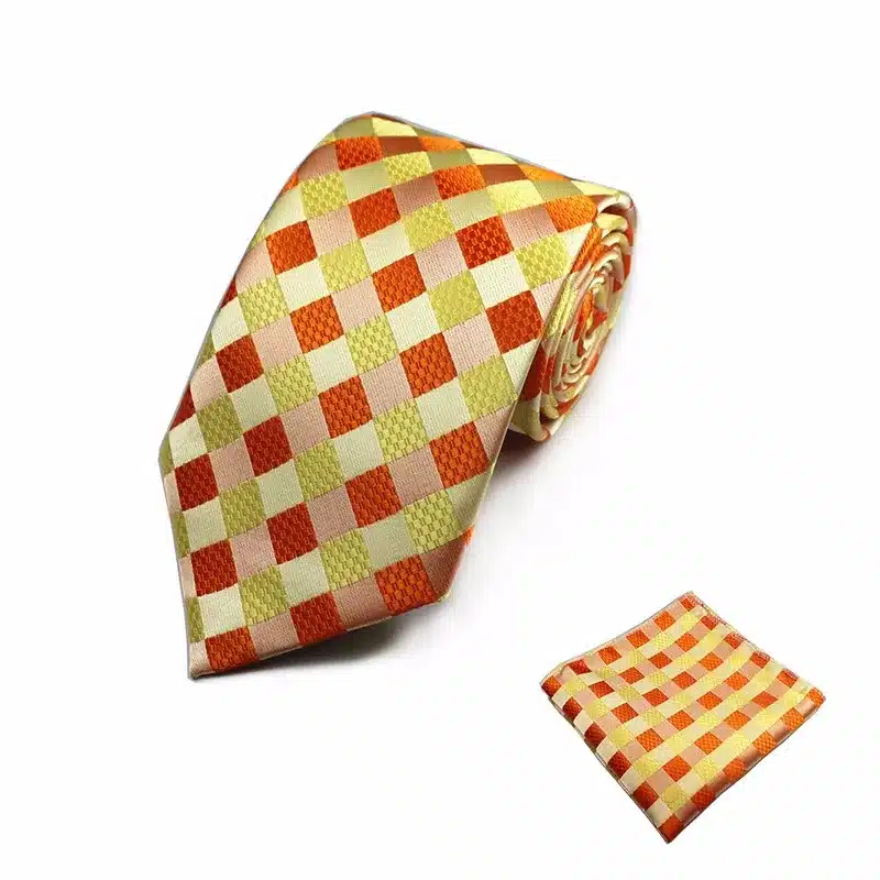 New Design Gents Necktie Plaid Paisley 100% Silk Jacquard Tie Hanky Set Business Wedding Party Ties For Men Free Shipping 20