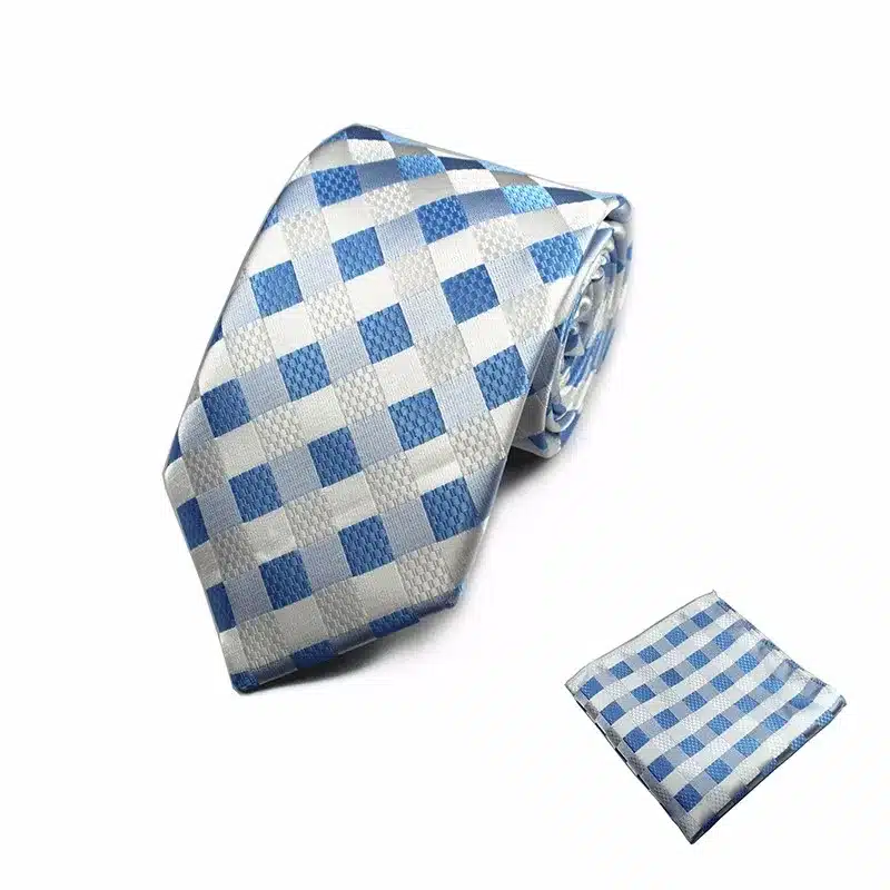 New Design Gents Necktie Plaid Paisley 100% Silk Jacquard Tie Hanky Set Business Wedding Party Ties For Men Free Shipping 21