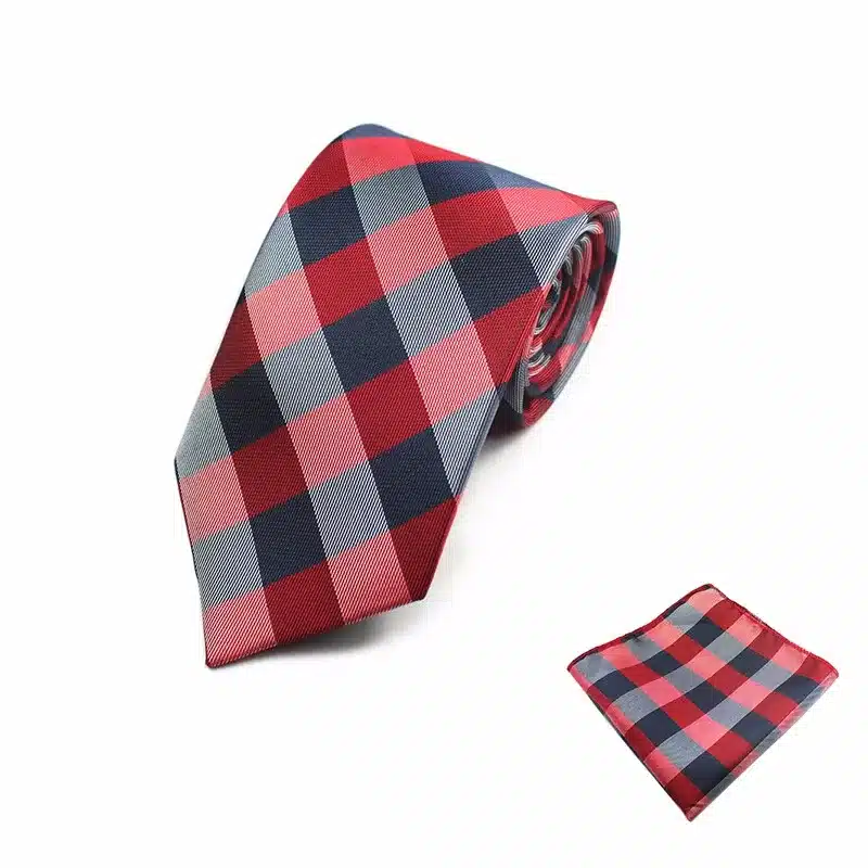 New Design Gents Necktie Plaid Paisley 100% Silk Jacquard Tie Hanky Set Business Wedding Party Ties For Men Free Shipping 22