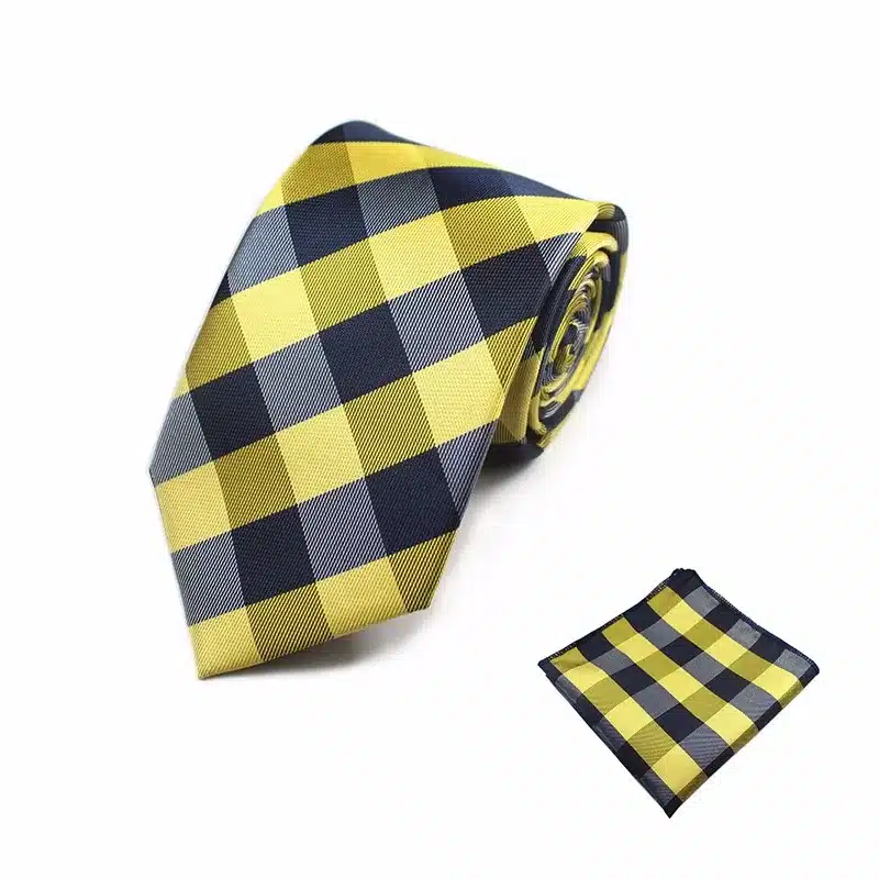 New Design Gents Necktie Plaid Paisley 100% Silk Jacquard Tie Hanky Set Business Wedding Party Ties For Men Free Shipping 23