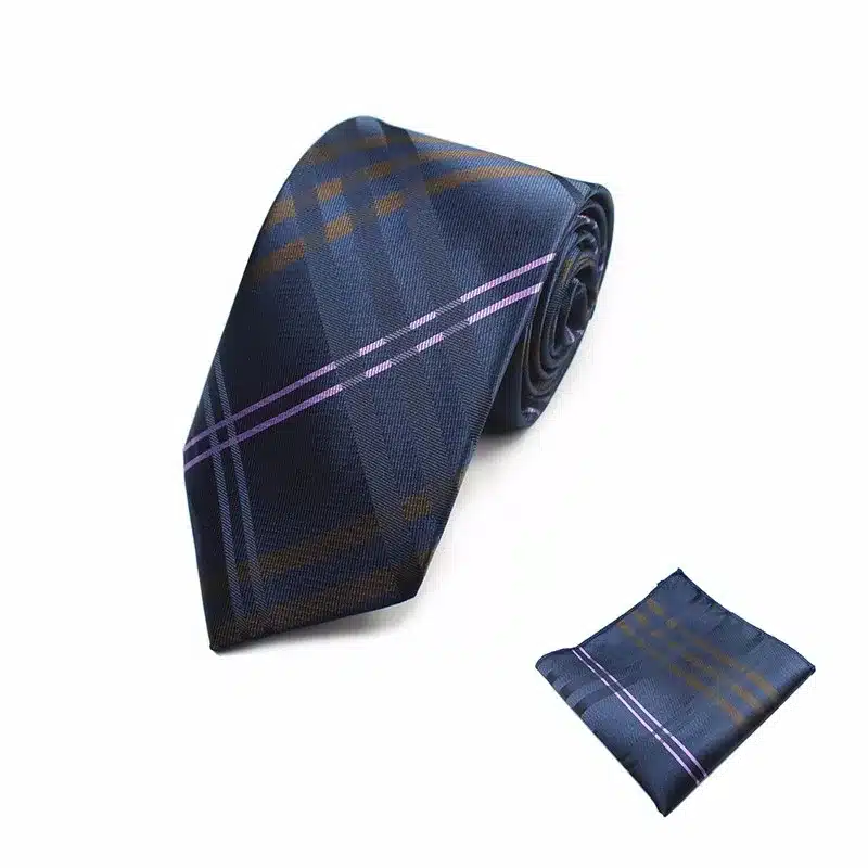 New Design Gents Necktie Plaid Paisley 100% Silk Jacquard Tie Hanky Set Business Wedding Party Ties For Men Free Shipping 29