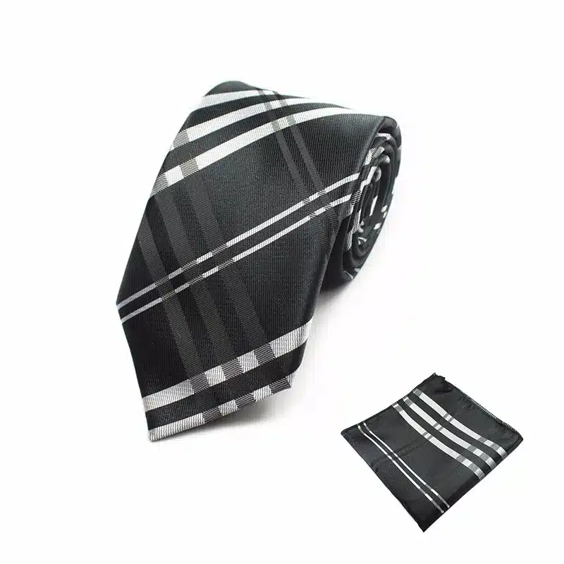 New Design Gents Necktie Plaid Paisley 100% Silk Jacquard Tie Hanky Set Business Wedding Party Ties For Men Free Shipping 33