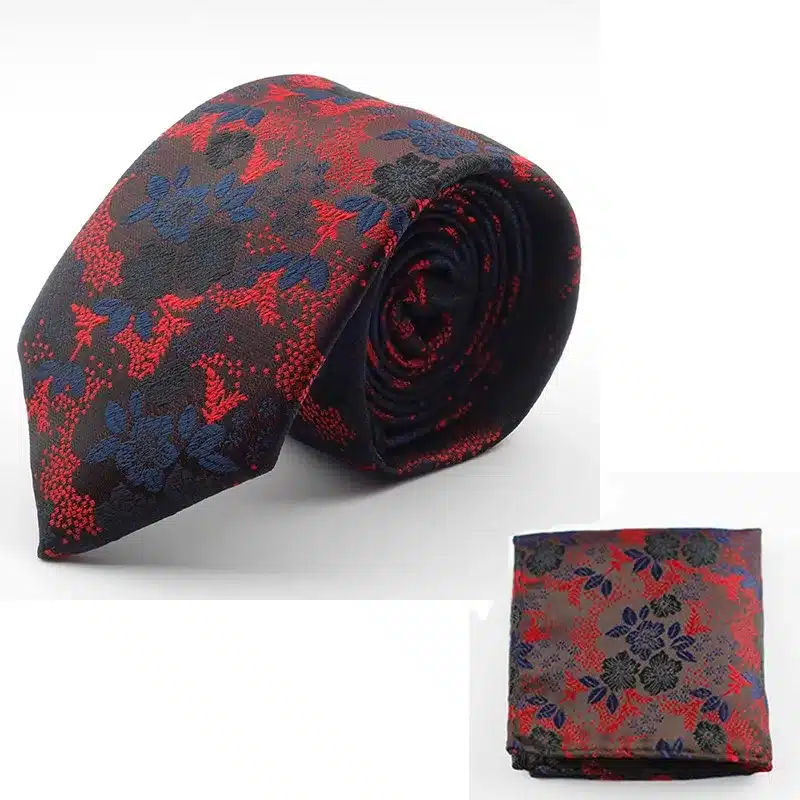 GUSLESON New Design Silk Tie Set for Men 7cm Tie Men Handkerchief Necktie Cravate Man Corbatas Hombre Floral Slim Wedding Tie 20