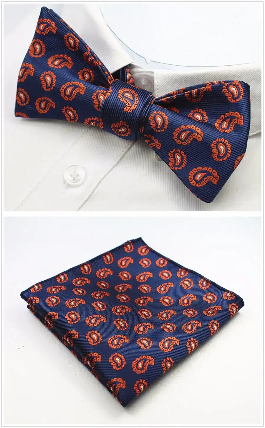 GUSLESON New Design Self Bow Tie And Hanky Set Silk Jacquard Woven Men BowTie Pocket Square Handkerchief Suit Wedding Party 28