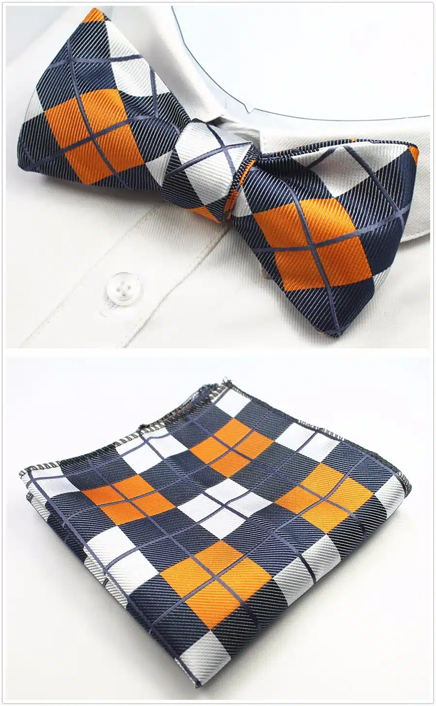 GUSLESON New Design Self Bow Tie And Hanky Set Silk Jacquard Woven Men BowTie Pocket Square Handkerchief Suit Wedding Party 30