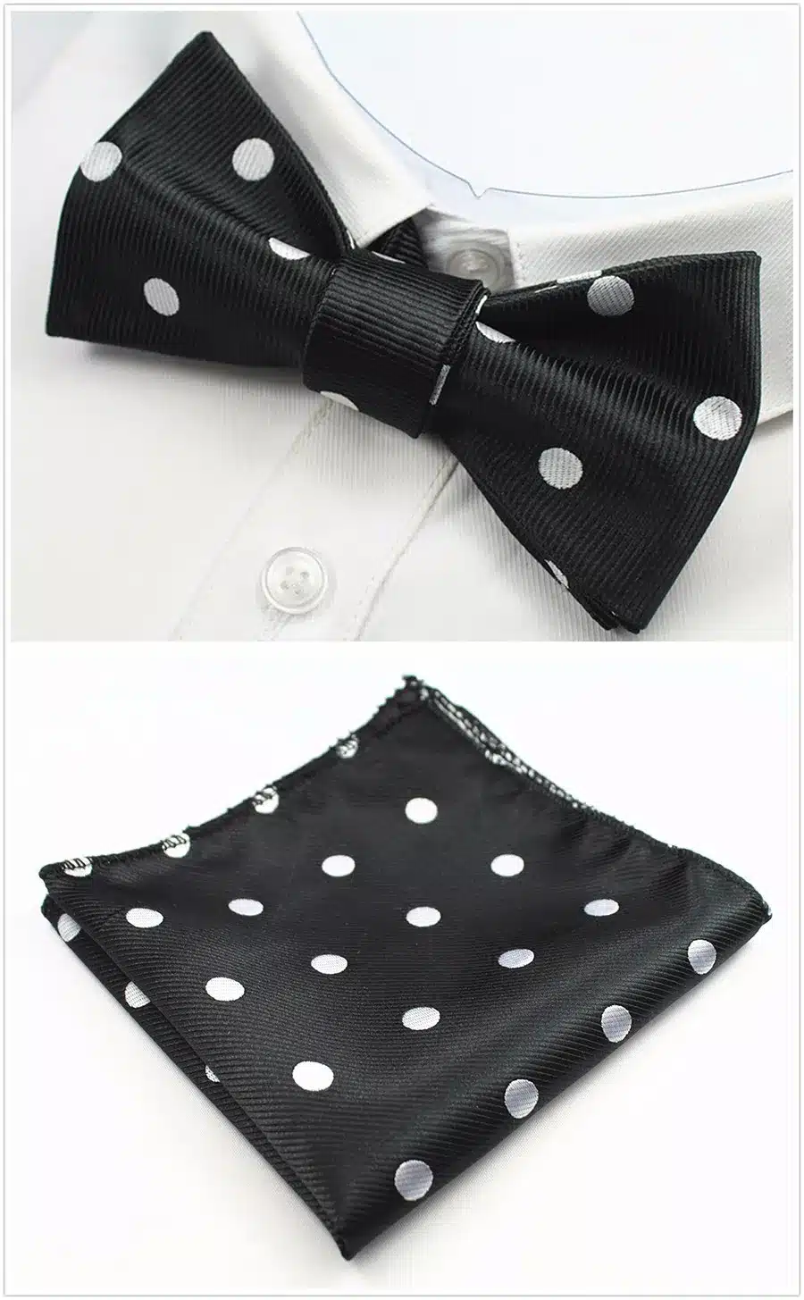 GUSLESON New Design Self Bow Tie And Hanky Set Silk Jacquard Woven Men BowTie Pocket Square Handkerchief Suit Wedding Party 32