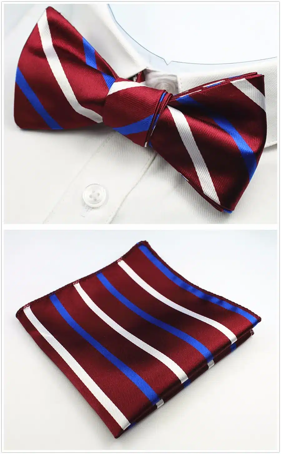 GUSLESON New Design Self Bow Tie And Hanky Set Silk Jacquard Woven Men BowTie Pocket Square Handkerchief Suit Wedding Party 40