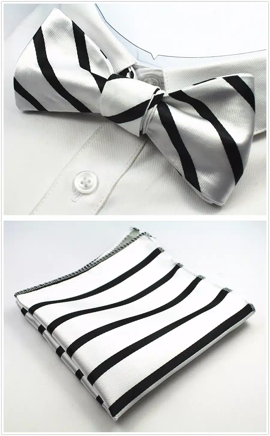 GUSLESON New Design Self Bow Tie And Hanky Set Silk Jacquard Woven Men BowTie Pocket Square Handkerchief Suit Wedding Party 49