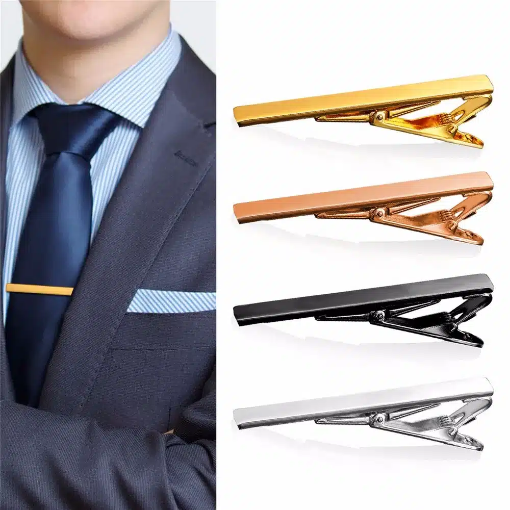 U7 Tie Clip Set 4PCS Classic Simple Style Gold/Rose Gold/Black/Silver Color Male Business Necktie Clip Clasp Men Jewelry TC001 9