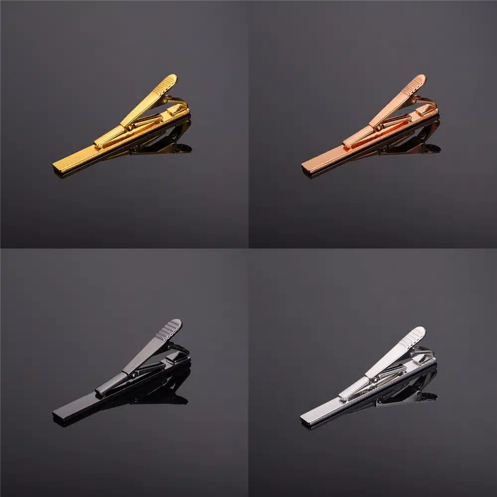 U7 Tie Clip Set 4PCS Classic Simple Style Gold/Rose Gold/Black/Silver Color Male Business Necktie Clip Clasp Men Jewelry TC001 13