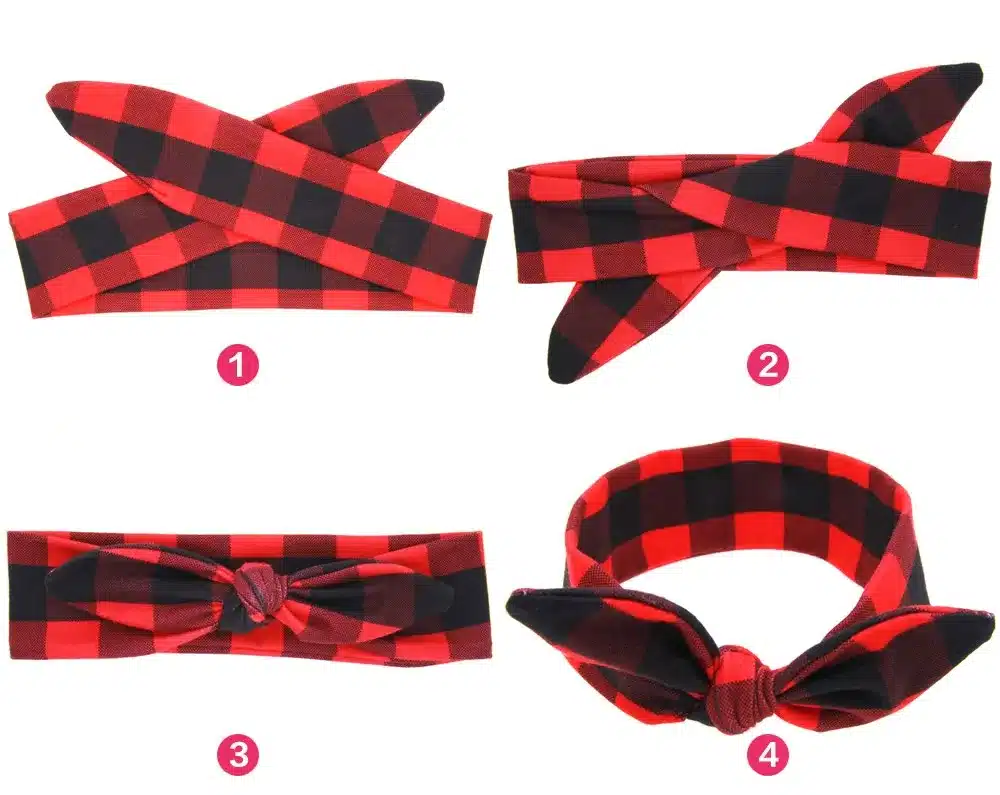 2PC/Set Mom Rabbit Ears Hair Ornaments Tie Bow Headband Hair Hoop Stretch Knot Bow Cotton Headbands Hair Accessories 18