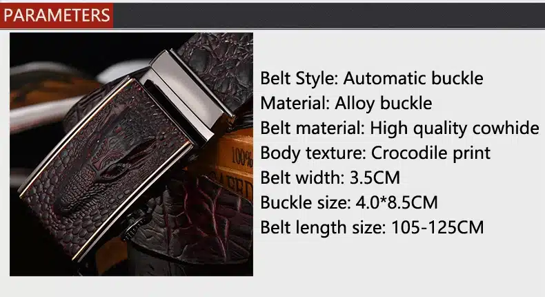 DINISITON Hot Sale Men belts Luxury Genuine Leather Crocodile designer High Quality Automatic Belt Man Buckle Real Cowhide Jeans 11