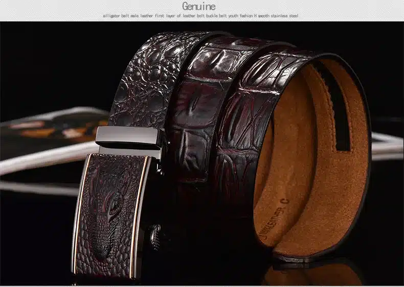 DINISITON Hot Sale Men belts Luxury Genuine Leather Crocodile designer High Quality Automatic Belt Man Buckle Real Cowhide Jeans 13