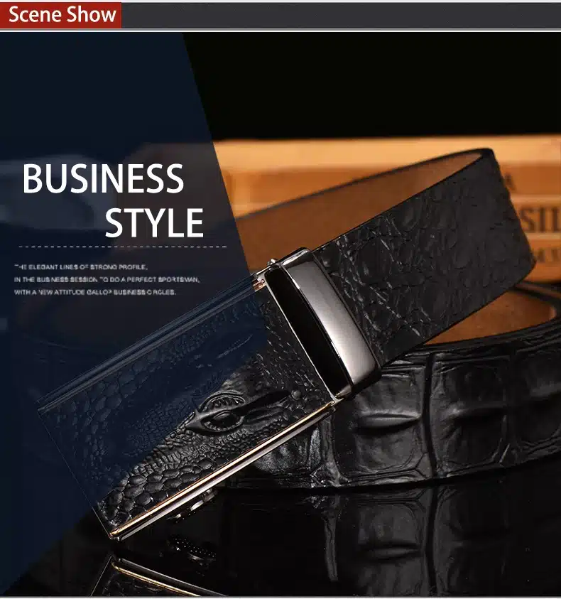 DINISITON Hot Sale Men belts Luxury Genuine Leather Crocodile designer High Quality Automatic Belt Man Buckle Real Cowhide Jeans 14