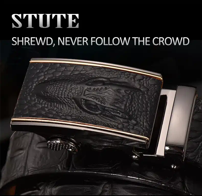 DINISITON Hot Sale Men belts Luxury Genuine Leather Crocodile designer High Quality Automatic Belt Man Buckle Real Cowhide Jeans 15