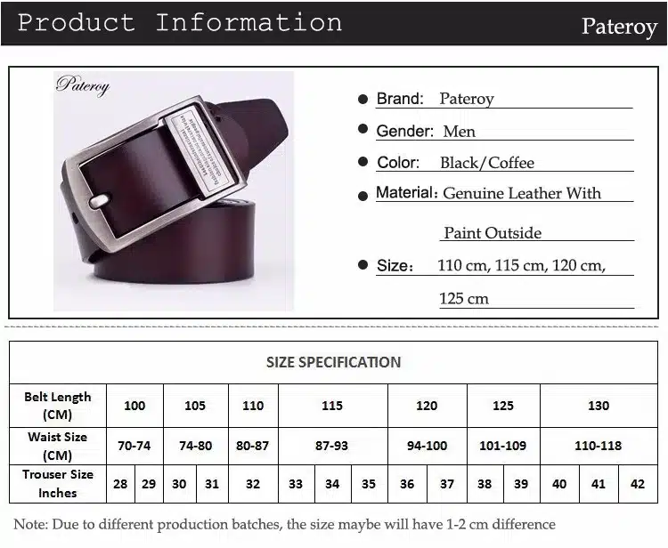 [PATEROY] Belt Designer Belts Men High Quality Jeans Letter Buckle Belt Mens Buckle Retro Brand Vintage Cowskin Leather Fashion 5