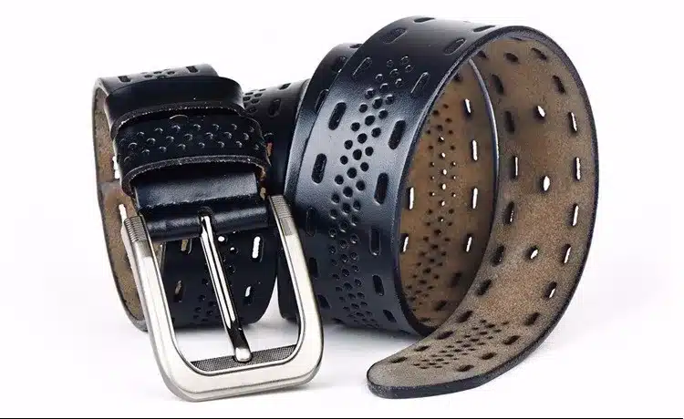 VACHECUIR Top Brand Luxury 100% Genuine Leather Men's Belts,Casual Design Mens Hollow Ventilate Belt For Men,Hip Jeans Belts Q3 14