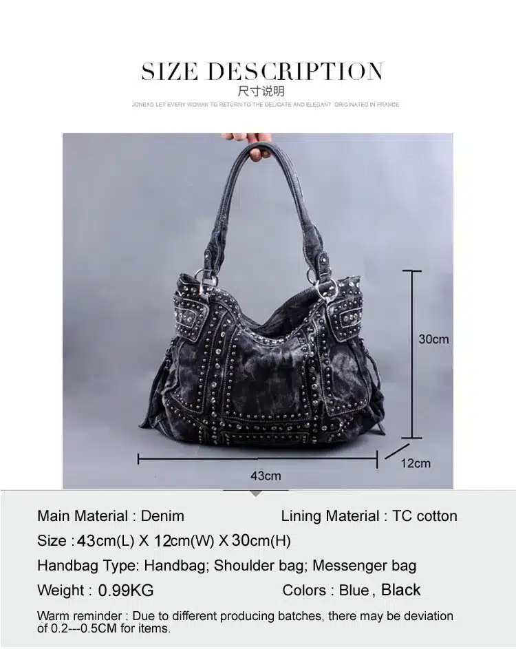 iPinee Vintage Design Fashion Denim Women Bag Jeans Shoulder Bags Girls Handbags Crossbody Bag Women Messenger Bags 9
