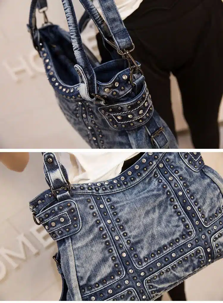 iPinee Vintage Design Fashion Denim Women Bag Jeans Shoulder Bags Girls Handbags Crossbody Bag Women Messenger Bags 19