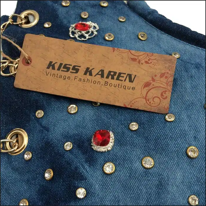 KISS KAREN Luxury Rhinestone Rivets Fashion Denim Women Totes Jeans Womens Shoulder Bags Lady Handbags Designer Tote Bag 11