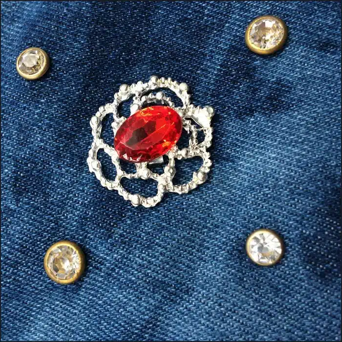 KISS KAREN Luxury Rhinestone Rivets Fashion Denim Women Totes Jeans Womens Shoulder Bags Lady Handbags Designer Tote Bag 12