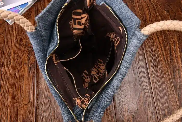 KISS KAREN Luxury Rhinestone Rivets Fashion Denim Women Totes Jeans Womens Shoulder Bags Lady Handbags Designer Tote Bag 19