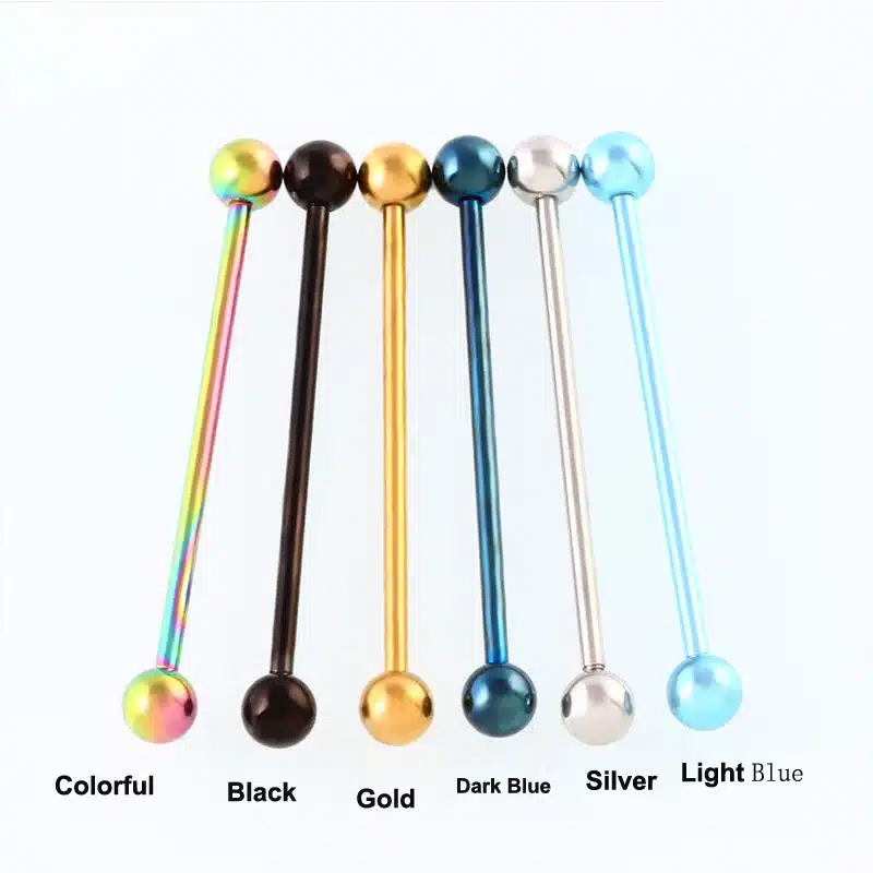 1 Pc 1.6*34+5mm Stainless Steel Industrial Piercing Ear Cartilage Stud Earring Barbell Straight Ear Piercings Barbell Jewelry 13