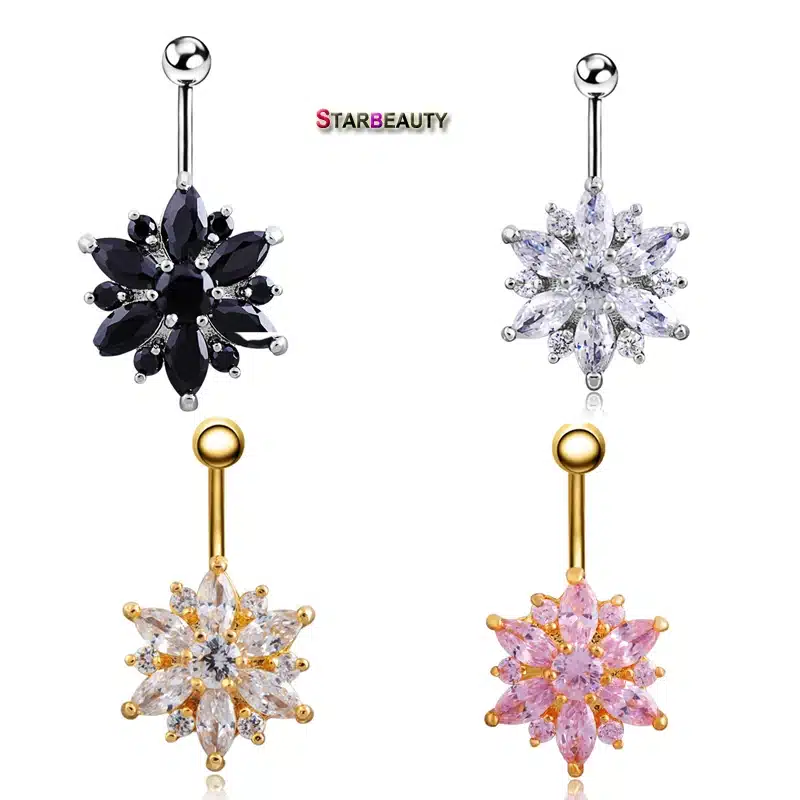 2017 Hot Brand 14G Dangle Belly Button Rings 1.6mm Barbell Sexy Surgical Steel Belly Piercing Navel Piercing Chirurgisch Staal 3