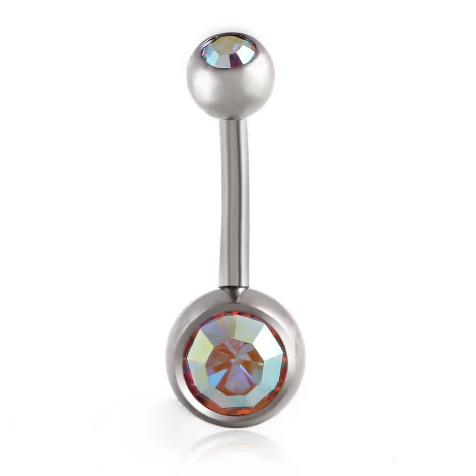Fashion New Band 1 PC Navel Piercing Earrings Anti Allergy Titanium With Zircon Ball Navel Earrings Friend New Year Gift 16