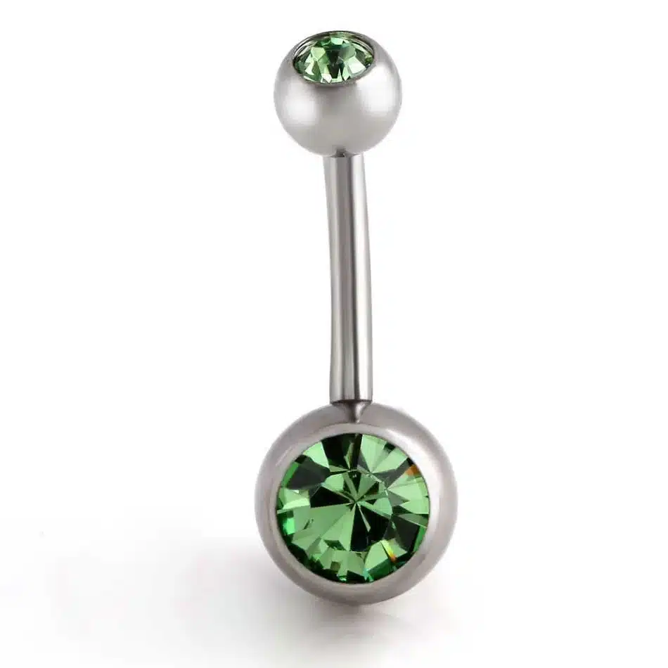Fashion New Band 1 PC Navel Piercing Earrings Anti Allergy Titanium With Zircon Ball Navel Earrings Friend New Year Gift 18