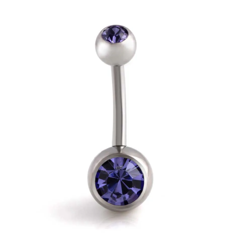 Fashion New Band 1 PC Navel Piercing Earrings Anti Allergy Titanium With Zircon Ball Navel Earrings Friend New Year Gift 20