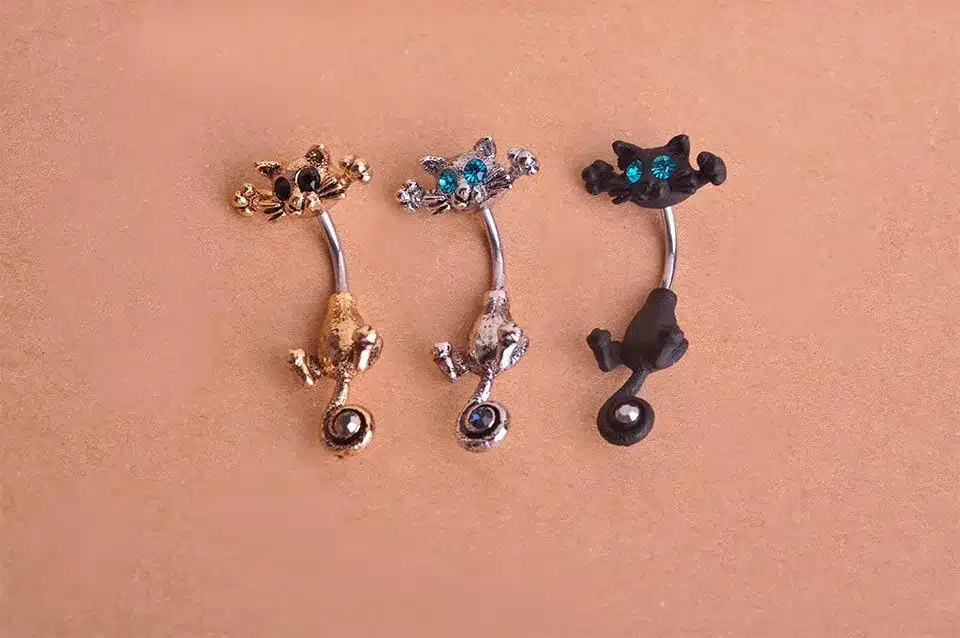 New Style Navel Ring High Quality 316L Surgical Steel Piercing Belly Button Rings Beautiful Cat Navel Piercing Sex Body Jewelry 14