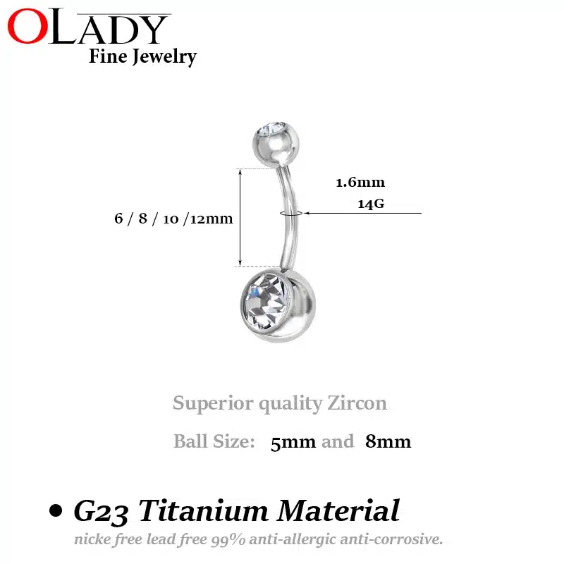 Belly button rings piercing body jewelry [100% Titanium ] ombligo nombril Belly Bars Belly Rings navel piercing in promo 11