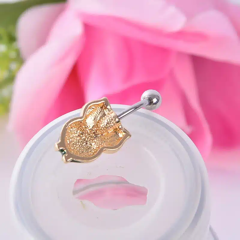 1 pc/order Lovely Owl Navel Piercing Ombligo Women 14G Green Cat's Eye Stone Belly Piercing Nombril Belly Button Rings Pircing 18