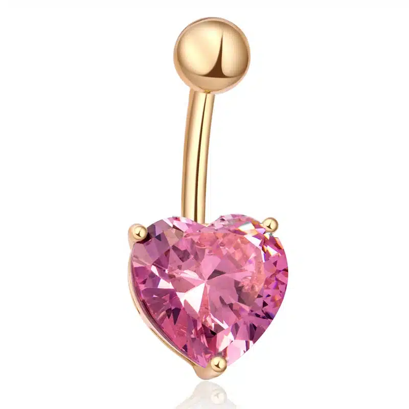 Women Sexy Body Jewelry Fashion Love Heart Belly Button Rings Bar Silver Plated Surgical Piercing For Ladies Navel Piercing 12