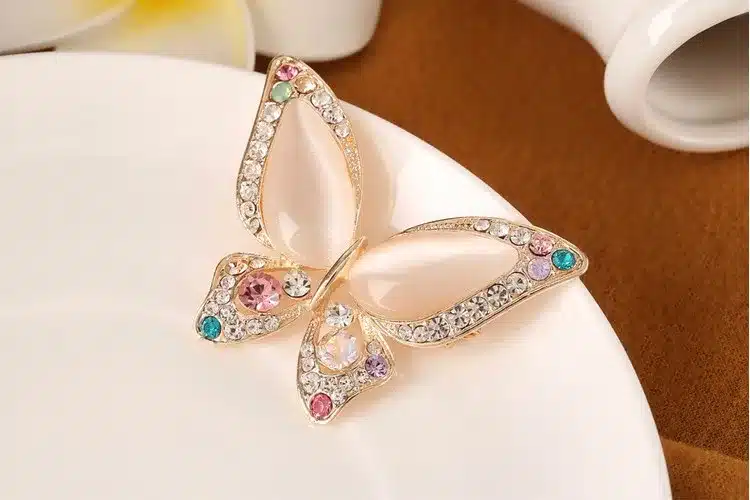Factory price 3 colors for choose OPal rhinestone brooches for wedding butterfly brooch for women fashion jewelry good gift 7