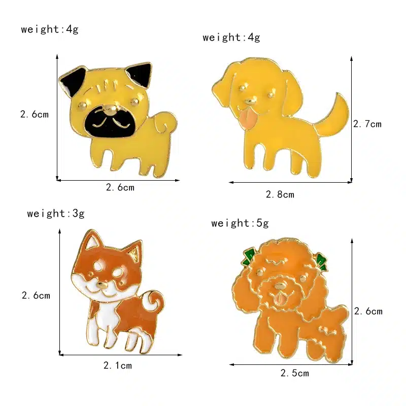 Miss Zoe 8pcs/set Puppy Dog Tongue Shiba Pomeranin Corgi Bulldog Pug Labrador Brooch Button Pins Denim Jacket Pin Badge Jewelry 15