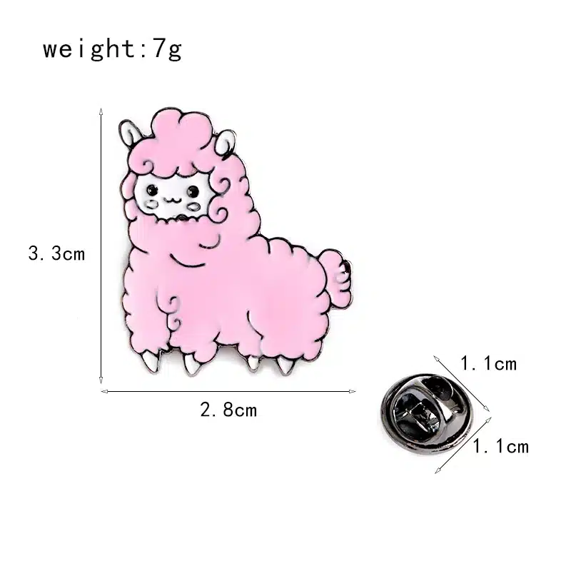 QIHE JEWELRY Kawaii Animal Alpaca Brooch Pin Badge Brooche Shirt Denim Jacket Decorated Women Girl Cute Jewelry Gifts 14