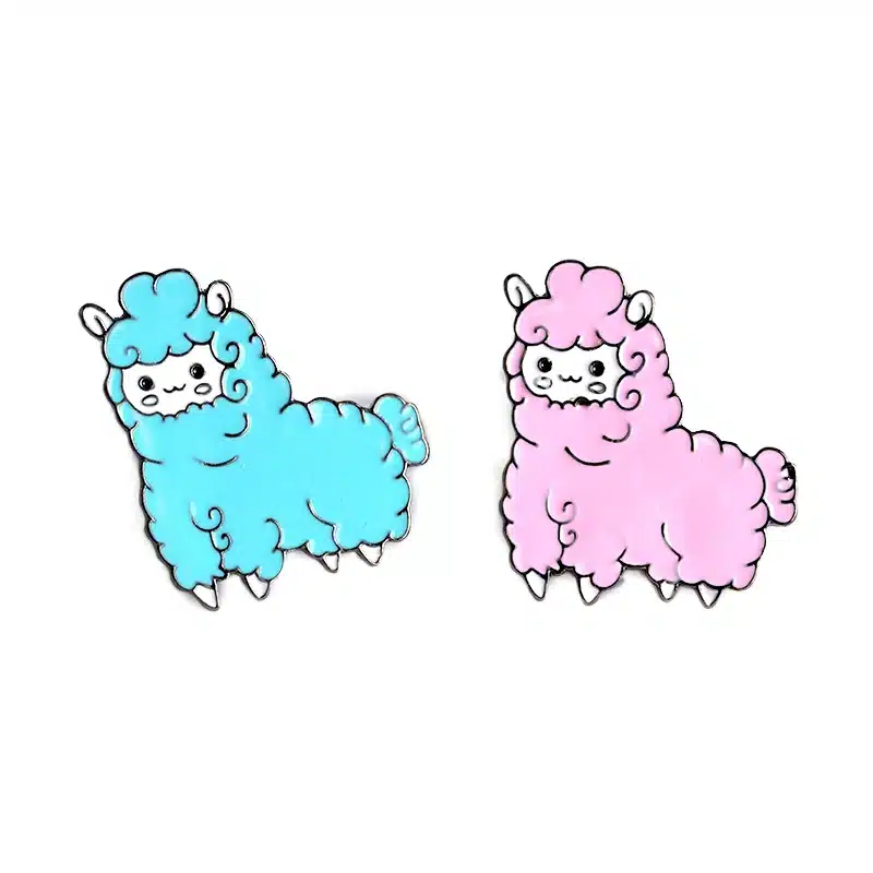 QIHE JEWELRY Kawaii Animal Alpaca Brooch Pin Badge Brooche Shirt Denim Jacket Decorated Women Girl Cute Jewelry Gifts 21
