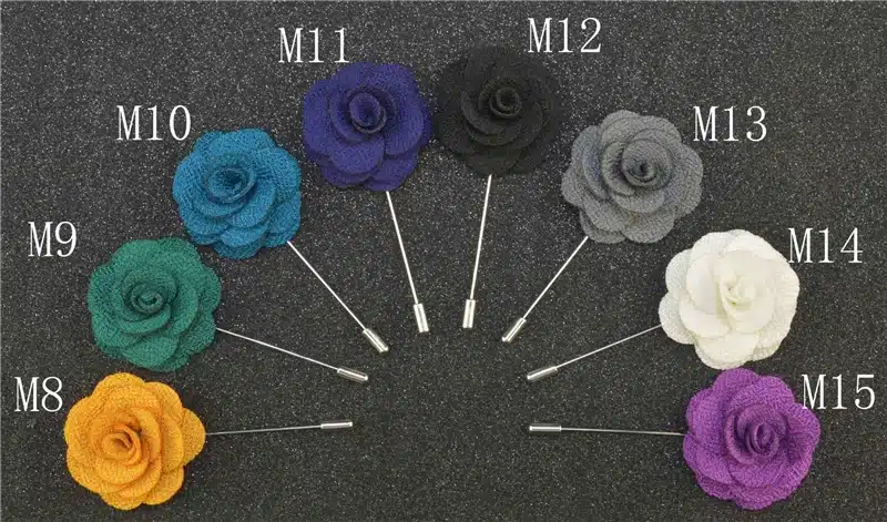 Brooch Flower Lapel Pin 18 Colors Women Men Fabric Rose Brooches Dress Accessories Wedding Party Formal Tuxedo Lapel Flower 9