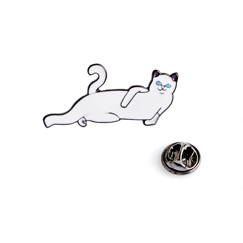 QIHE JEWELRY 6PCS/Set Cartoon Funny Cats Metal Brooch Pins Badge Pinback Button Corsage Gift Men Women Unisex Jewelry Gift 26